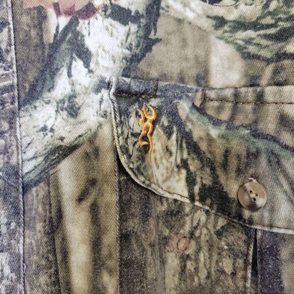 Browning Jacket Mens Large Full Zip Soft Shell Mossy Oak Break Up Infinity Camo - Picture 3 of 6